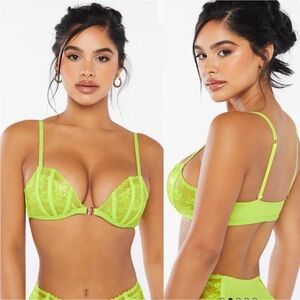 Savage x Fenty Caged Lace Front-Closure Bralette Fuji Apple Green women size 3X
